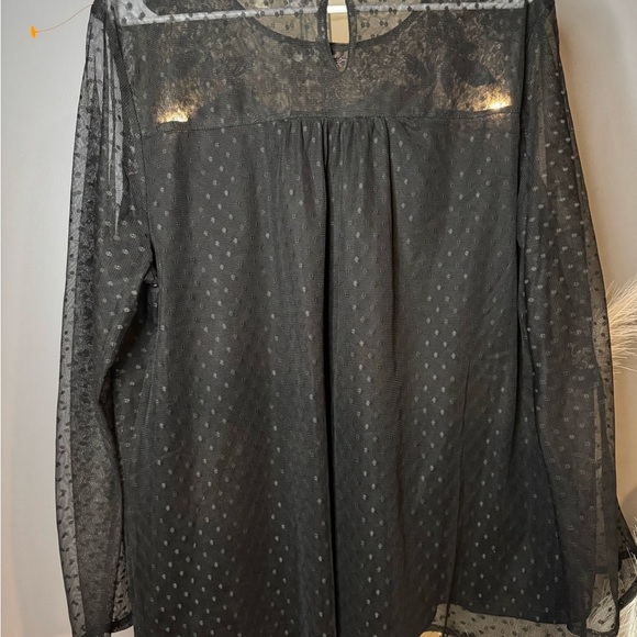 Style & Co. Black Top with Floral Embroidery - Picture 2 of 6